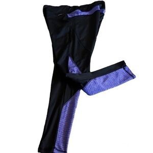 Jockey Athletic Legging. Black Purple size Large Poly Spandex